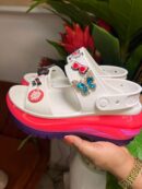 White & Multicolored Sole Sandal