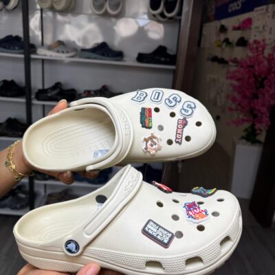 Bone/Cream Classic Crocs