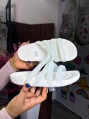 White Glossy Splash Slippers