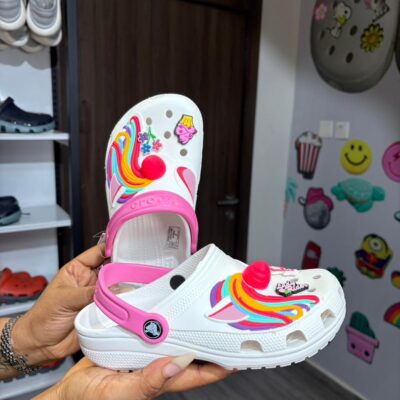 White Unicorn Kids Crocs