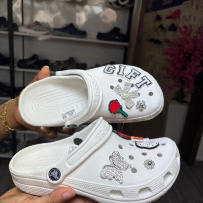 White Classic Crocs