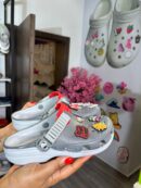 Grey/Red Strap Turbo Crocs