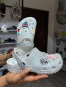 Silver Glitters Crocs